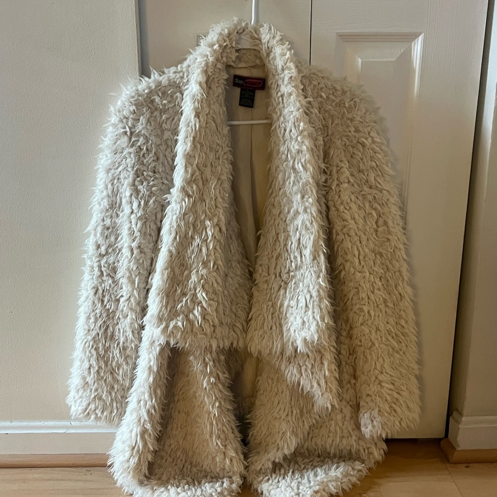 Forever 21 Cream Teddy Jacket